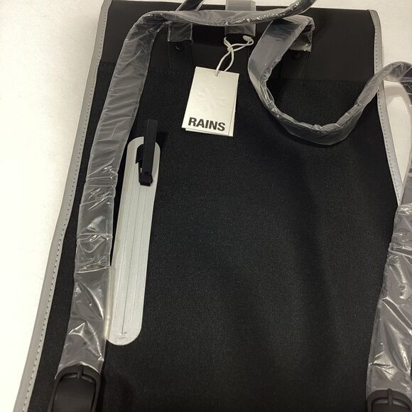 Rains Brand Black Reflective Waterproof Backpack Bag New - Picture 11 of 16
